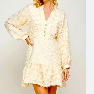 Ellison,Buttery Creamy Layers Of Fringes, Side Zipper,Excellent Condition Small